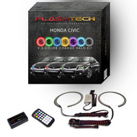 Honda Civic Coupe V.3 Fusion Color Change LED Halo Headlight Kit 2012-2013