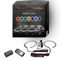 Honda Civic Coupe V.3 Fusion Color Change LED Halo Headlight Kit 2012-2013