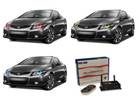 Honda Civic Coupe V.3 Fusion Color Change LED Halo Headlight Kit 2012-2013