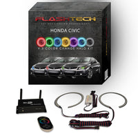 Honda Civic Coupe V.3 Fusion Color Change LED Halo Headlight Kit 2012-2013