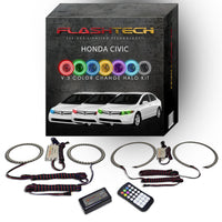 Honda Civic Sedan V.3 Fusion Color Change LED Halo Headlight Kit 2006-2008