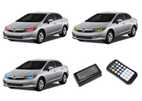 Honda Civic Sedan V.3 Fusion Color Change LED Halo Headlight Kit 2012-2015