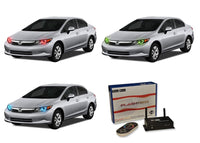 Honda Civic Sedan V.3 Fusion Color Change LED Halo Headlight Kit 2012-2015