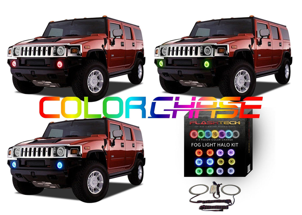 Hummer H2 ColorChase LED Halo Fog Light Kit 2003-2009
