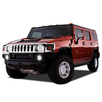 Hummer H2 White Headlight & LED Halo Fog Light Kit 2003-2009