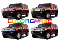 Hummer H2 ColorChase Headlight & LED Halo Fog Light Kit 2003-2009
