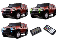 Hummer H2 V.3 Fusion Color Change Headlight & LED Halo Fog Light Kit 2003-2009