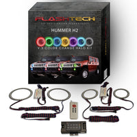 Hummer H2 V.3 Fusion Color Change Headlight & LED Halo Fog Light Kit 2003-2009