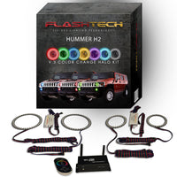 Hummer H2 V.3 Fusion Color Change Headlight & LED Halo Fog Light Kit 2003-2009