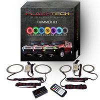 Hummer H3 V.3 Fusion Color Change Headlight & LED Halo Fog Light Kit 2006-2010