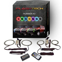 Hummer H3 V.3 Fusion Color Change Headlight & LED Halo Fog Light Kit 2006-2010