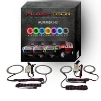 Hummer H3 V.3 Fusion Color Change Headlight & LED Halo Fog Light Kit 2006-2010