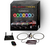 Hummer H3 V.3 Fusion Color Change LED Halo Headlight Kit 2006-2010