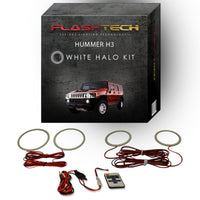 Hummer H3 White Headlight & LED Halo Fog Light Kit 2006-2010