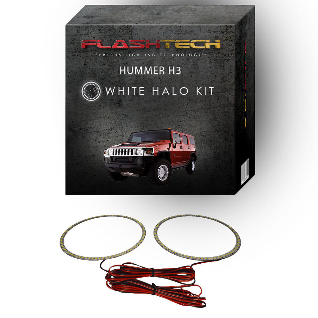 Hummer H3 White LED Halo Headlight Kit 2006-2010