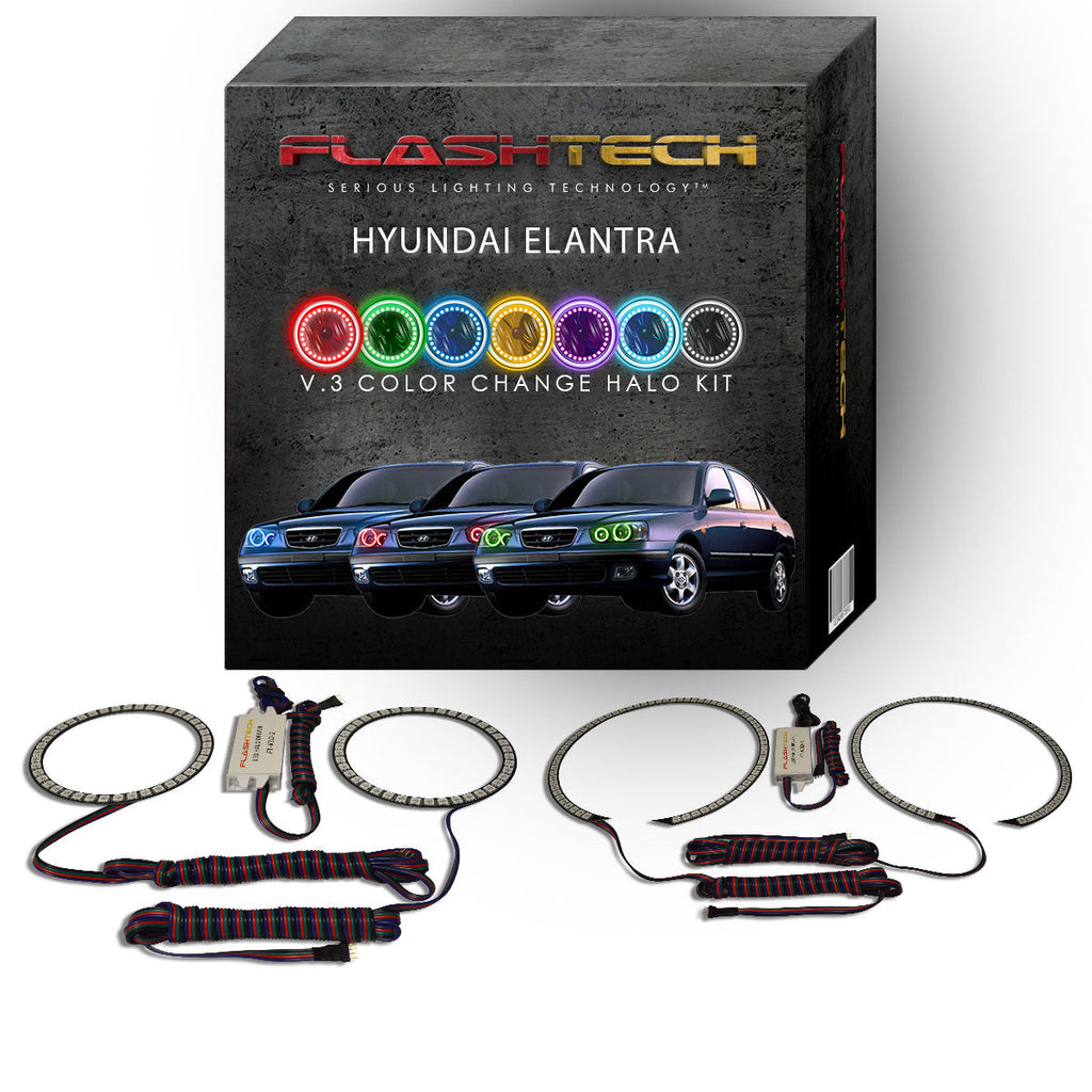 Hyundai Elantra V.3 Fusion Color Change LED Halo Headlight Kit 2001-2003