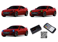 Hyundai Genesis Coupe V.3 Fusion Color Change LED Halo Headlight Kit 2013-2016