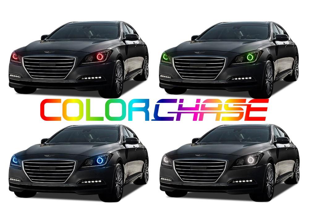 Hyundai Genesis Sedan ColorChase LED Halo Headlight Kit 2015-2016
