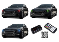 Hyundai Genesis Sedan V.3 Fusion Color Change LED Halo Headlight Kit 2015-2016