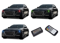 Hyundai Genesis Sedan V.3 Fusion Color Change LED Halo Headlight Kit 2015-2016