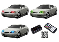 Hyundai Tiburon V.3 Fusion Color Change LED Halo Headlight Kit 2003-2004