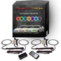 Hyundai Tiburon V.3 Fusion Color Change LED Halo Headlight Kit 2003-2004