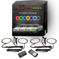 Hyundai Tiburon V.3 Fusion Color Change LED Halo Headlight Kit 2003-2004