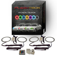 Hyundai Tiburon V.3 Fusion Color Change LED Halo Headlight Kit 2003-2004