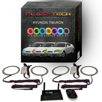 Hyundai Tiburon V.3 Fusion Color Change LED Halo Headlight Kit 2003-2004