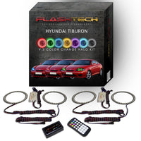 Hyundai Tiburon V.3 Fusion Color Change LED Halo Headlight Kit 2005-2006