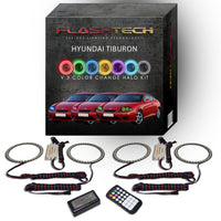 Hyundai Tiburon V.3 Fusion Color Change LED Halo Headlight Kit 2005-2006