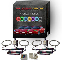 Hyundai Tiburon V.3 Fusion Color Change LED Halo Headlight Kit 2005-2006