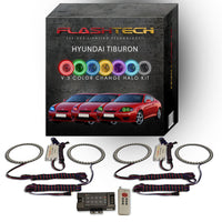 Hyundai Tiburon V.3 Fusion Color Change LED Halo Headlight Kit 2005-2006