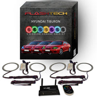 Hyundai Tiburon V.3 Fusion Color Change LED Halo Headlight Kit 2005-2006
