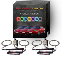 Hyundai Tiburon V.3 Fusion Color Change LED Halo Headlight Kit 2005-2006