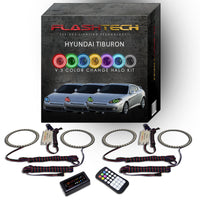Hyundai Tiburon V.3 Fusion Color Change LED Halo Headlight Kit 2007-2008