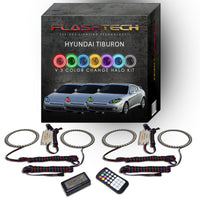 Hyundai Tiburon V.3 Fusion Color Change LED Halo Headlight Kit 2007-2008