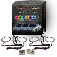 Hyundai Tiburon V.3 Fusion Color Change LED Halo Headlight Kit 2007-2008