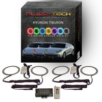 Hyundai Tiburon V.3 Fusion Color Change LED Halo Headlight Kit 2007-2008