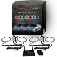 Hyundai Tiburon V.3 Fusion Color Change LED Halo Headlight Kit 2007-2008