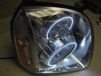 GMC Yukon White Headlight & LED Halo Fog Light Kit 2007-2013