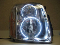 GMC Yukon White Headlight & LED Halo Fog Light Kit 2007-2013