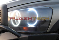 Dodge Ram White Headlight & LED Halo Fog Light Kit 2006-2008