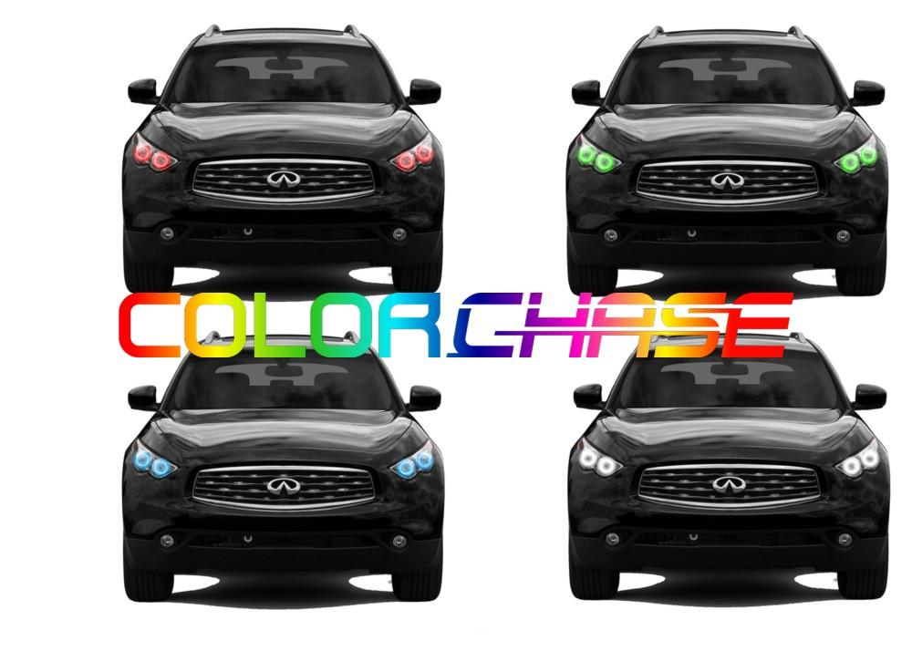 Infiniti FX35 / FX45 ColorChase LED Halo Headlight Kit 2005-2010