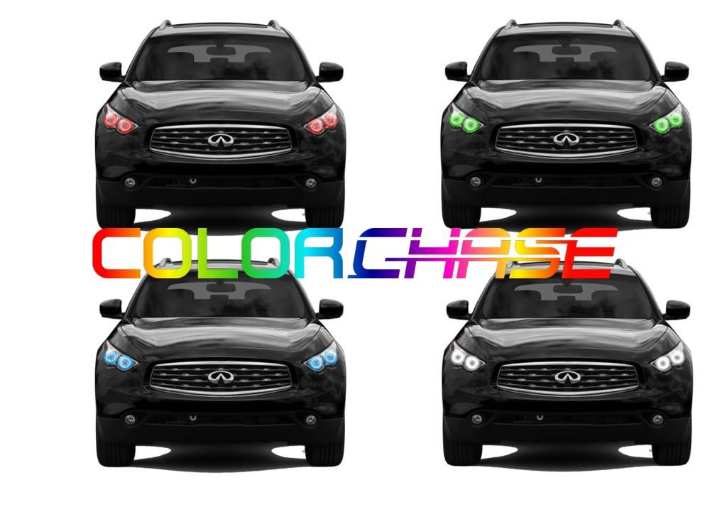 Infiniti FX37 ColorChase LED Halo Headlight Kit 2013-2017