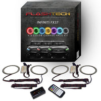 Infiniti FX37 V.3 Fusion Color Change LED Halo Headlight Kit 2013-2017
