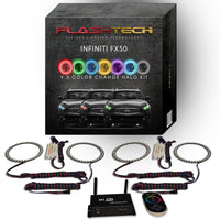 Infiniti FX50 V.3 Fusion Color Change LED Halo Headlight Kit 2009-2012