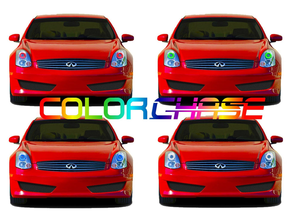 Infiniti G35 Coupe ColorChase LED Halo Headlight Kit 2006-2008