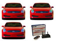 Infiniti G35 Coupe V.3 Fusion Color Change LED Halo Headlight Kit 2006-2008