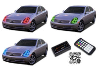 Infiniti G35 Sedan V.3 Fusion Color Change LED Halo Headlight Kit 2003-2004